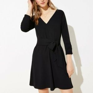 Loft Tie Waist Pocket Flare Dress size 12 Regular